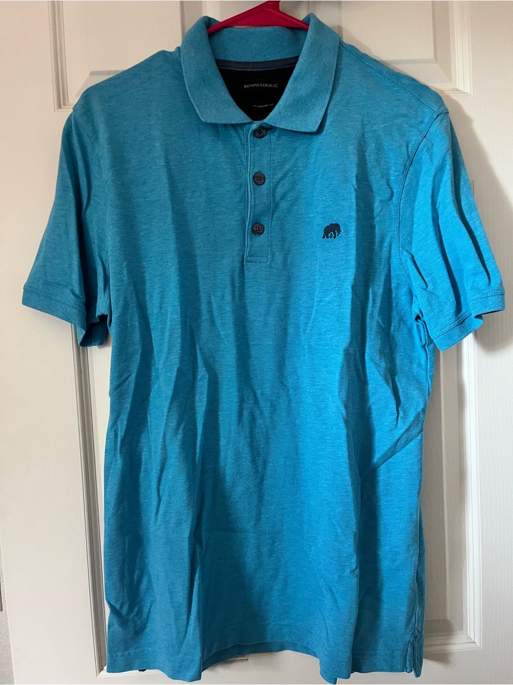 banana republic men’s standard fit blue polo shirt